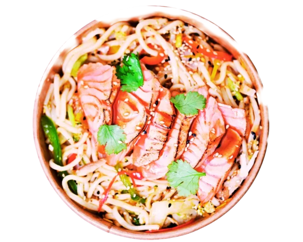 Salmon Yakisoba Noodles
